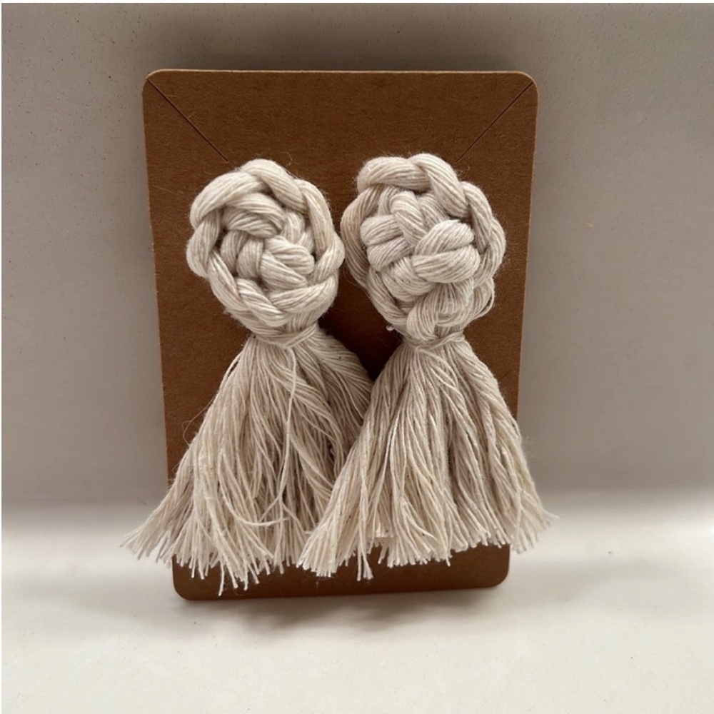 Handmade Braided Tassel Earrings